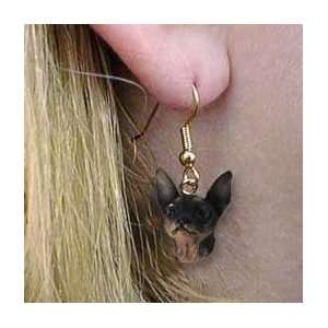 Miniature Pinscher Tan & Black Earrings Hanging