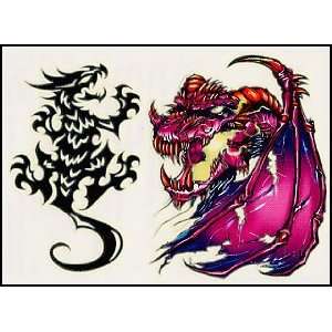   & Tribal Dragon (Glow in the Dark) Temporaray Tattoo Toys & Games