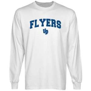  NCAA Dayton Flyers White Logo Arch Long Sleeve T shirt 