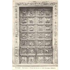   Vintage Postcard North Door Baptistery Florence Italy 