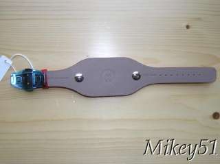 NEW AUTHENTIC MICHELE BLACK LEATHER CUFF WATCH BAND  