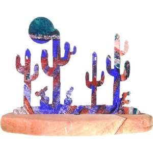   Lazart® 6 Saguaro Cactus Scene Metal Rock Art