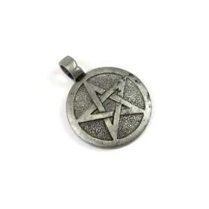   Evil Pentagram Pewter Pendant with Adjustable Corded Necklace Jewelry