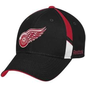 Reebok Detroit Red Wings Black Pro Shape Adjustable Hat:  
