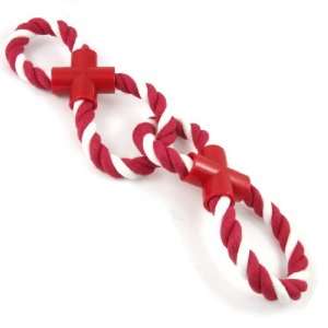   Design Pet Training White Red Rope Dog Tug Chew Toy: Pet Supplies