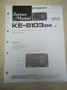 Pioneer Service Manual~KE 8103zm Audio System~Original~Repair  