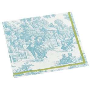   Festive Toile Set of 20 Paper Lunch Napkins, Turquoise