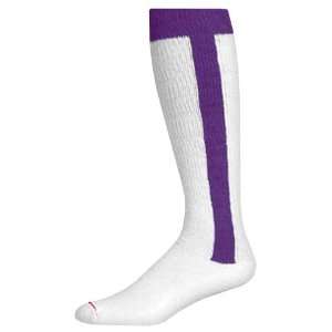  Bristol T10 Stirrup/Sanitary Baseball Socks WHITE/PURPLE 