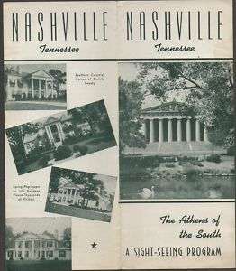 Travel Brochure For Tennessee Athens Of The South c30s  