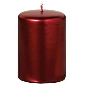  Red Metallic Unscented 3 x 4 Smooth Pillar Candle: Home & Kitchen