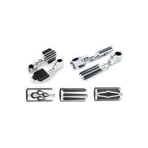  SHOW CHROME HIGHWAY PEGS WITH 1 1/4 CLAMPS Automotive