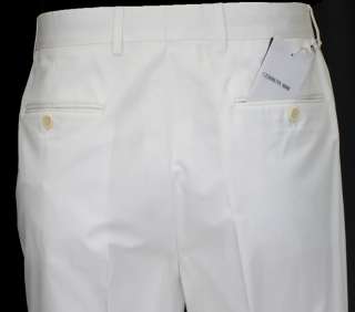 NEWT100%AUT CERRUTI 1881 PANTS BEAUTIFUL WHT COTTON 34  