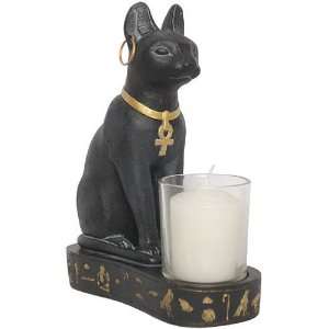  Bastet Egyptian Cat Candle Holder   E 356KP: Everything 