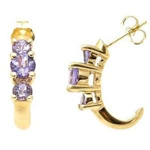  14K Yellow Gold Tanzanite Earrings: Jewelry