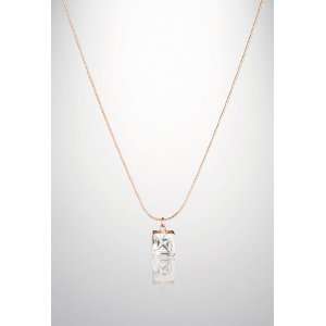   Avenue Plus Size Square Stone Pendant Necklace, Rose Gold ONE: Jewelry