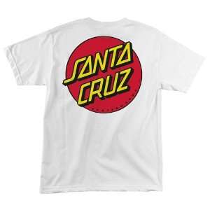  Santa Cruz T Shirts   Classic Dot   Medium   White: Sports 