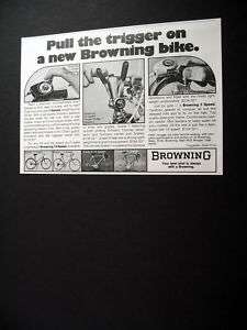 Browning 3 5 10 Speed Bicycle bike 1974 print Ad  