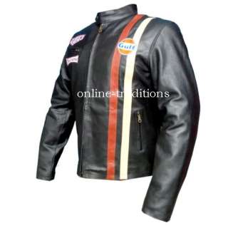 Steve McQueen Grand Prix Driver Leman Biker 100% Genuine Leather 