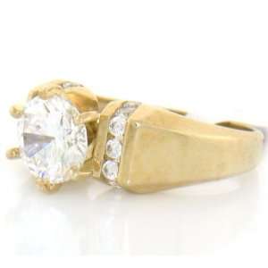  10K Yellow Gold White CZ Engagement Ring w/ Accents 