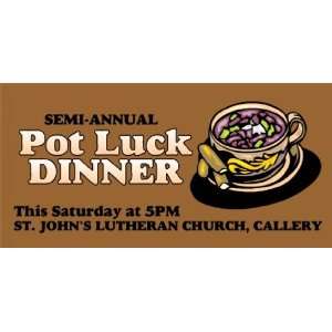  3x6 Vinyl Banner   Church Pot Luck Dinner 