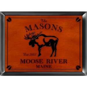  Traditional Personalized Cabin Sign   Moose Patio, Lawn & Garden