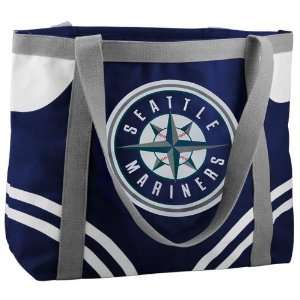 Seattle Mariners Navy Blue Large Canvas Tote Bag:  Sports 