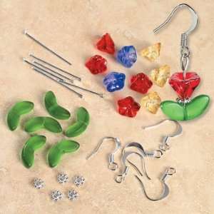  Tulip Earring Glass Bead Kit   Beading & Bead Kits: Arts 