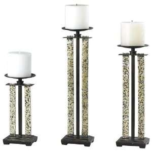    Argent Collection Textured Metal Candle Holders: Home & Kitchen