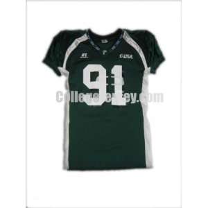  Green No. 91 Game Used Tulane Russell Football Jersey 