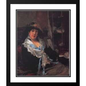 Lepage, Jules Bastien 28x34 Framed and Double Matted Lady  