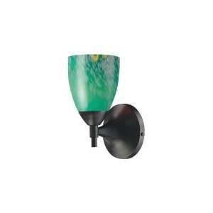  Celina 1 Light Sconce In Dark Rust And Emerald Glass: Home 