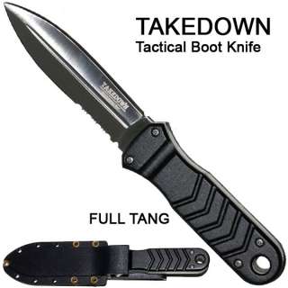 NEW Silver Full Tang Tactical Steel Boot Knife & Sheath  