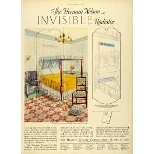  1926 Ad Bedroom Design Heater Invisible Radiator Interior Design 