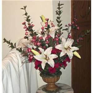 Cherry Blossom Branches,Lillies & Zinneas Floral Design:  