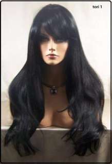 Black #1 Human Hair Blend Wig Heat Ok Iron Safe Skin Top Fringe Ban 