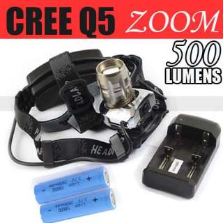 CREE LED Q5 Headlamp Torch Light Focus +18650 +Charger  