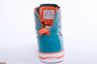   CROWBAR MIAMI DOLPHINS TEAL ORANGE HIGH TOP SNEAKERS SIZE 10  