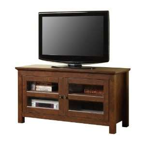   Wood TV Console   Traditional Brown By Walker Edison: Home & Kitchen