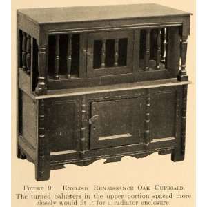  1918 Print English Renaissance Oak Cupboard Radiator 