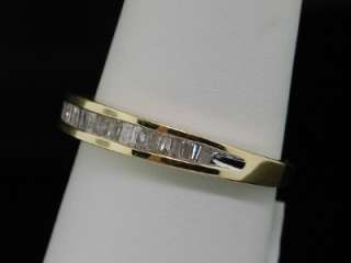   GOLD BAGUETTE DIAMOND ENGAGEMENT WEDDING ANNIVERSARY RING BAND  
