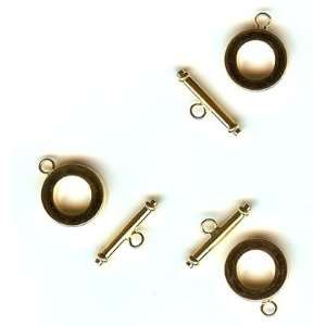 Gold Plated Round Toggle Clasps (Pkg 3) Arts, Crafts 