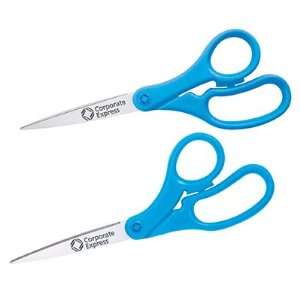   Steel Scissors, 7 Bent, Blue Handles CEB10647