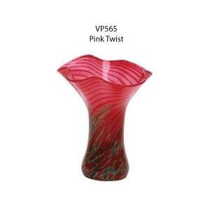  Blown Glass Mini Ruffle Vase Pink Twist 6 Home & Kitchen