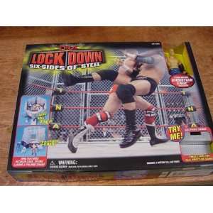 LOCKDOWN SIX SIDES OF STEEL TNA WRESTLING CAGE RING: Toys 