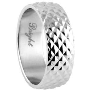 316L Stainless Steel Diamond Cut Ring   Sz. 5 to 12  