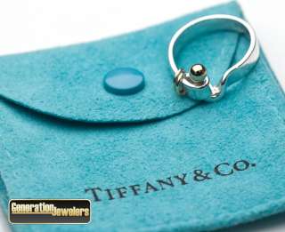 Super Cute Tiffany & Co. 18K Gold and 925 Sterling Silver Buckle Ring 
