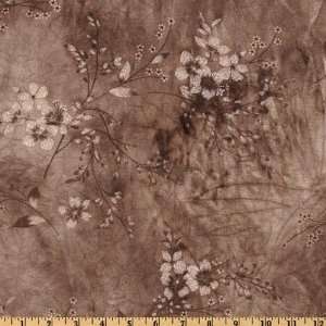   Tie Dye Floral Glitter Brown Fabric By The Yard: Arts, Crafts & Sewing