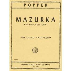  Popper, David   Mazurka in g minor, Op. 11, No. 3. For 