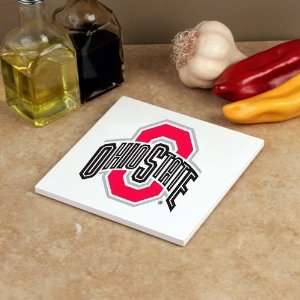  Ohio State Buckeyes White 5.75 Square Absorbent Stone 