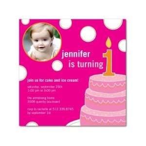  Birthday Party Invitations   Sweet Tiers Fuchsia By Jill 